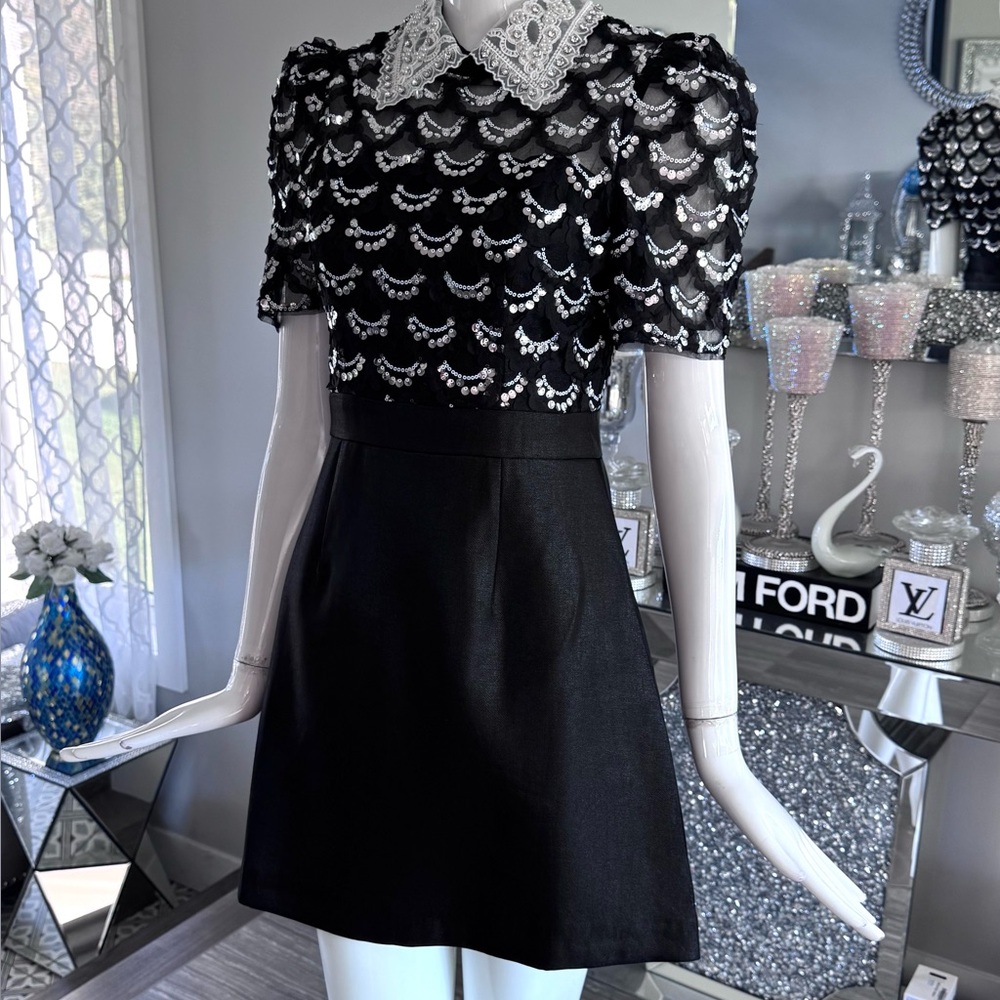 New 🪻Chic Floral Midi Dress in Blue and Cream - Picture 17 of 17